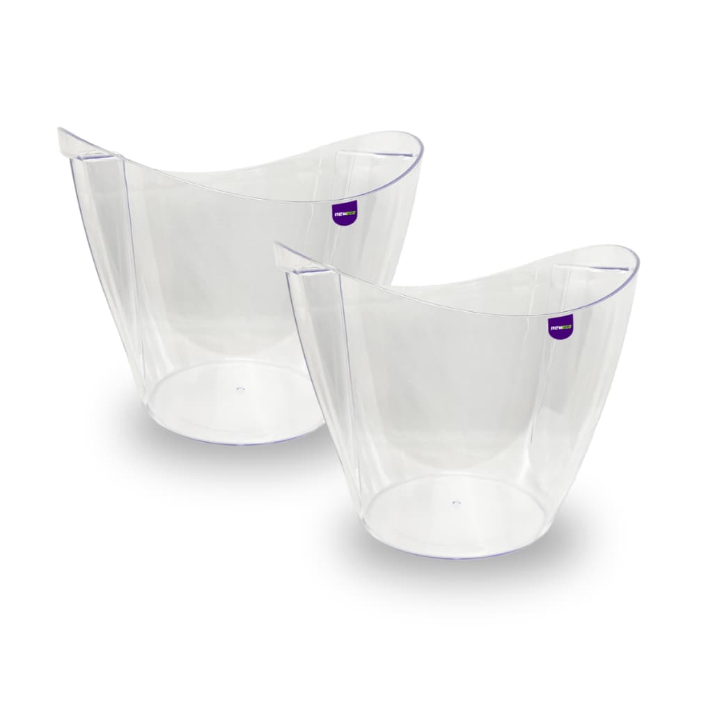 02 Baldes De Gelo Acrílico Cristal 7,5 Litros Champanheira