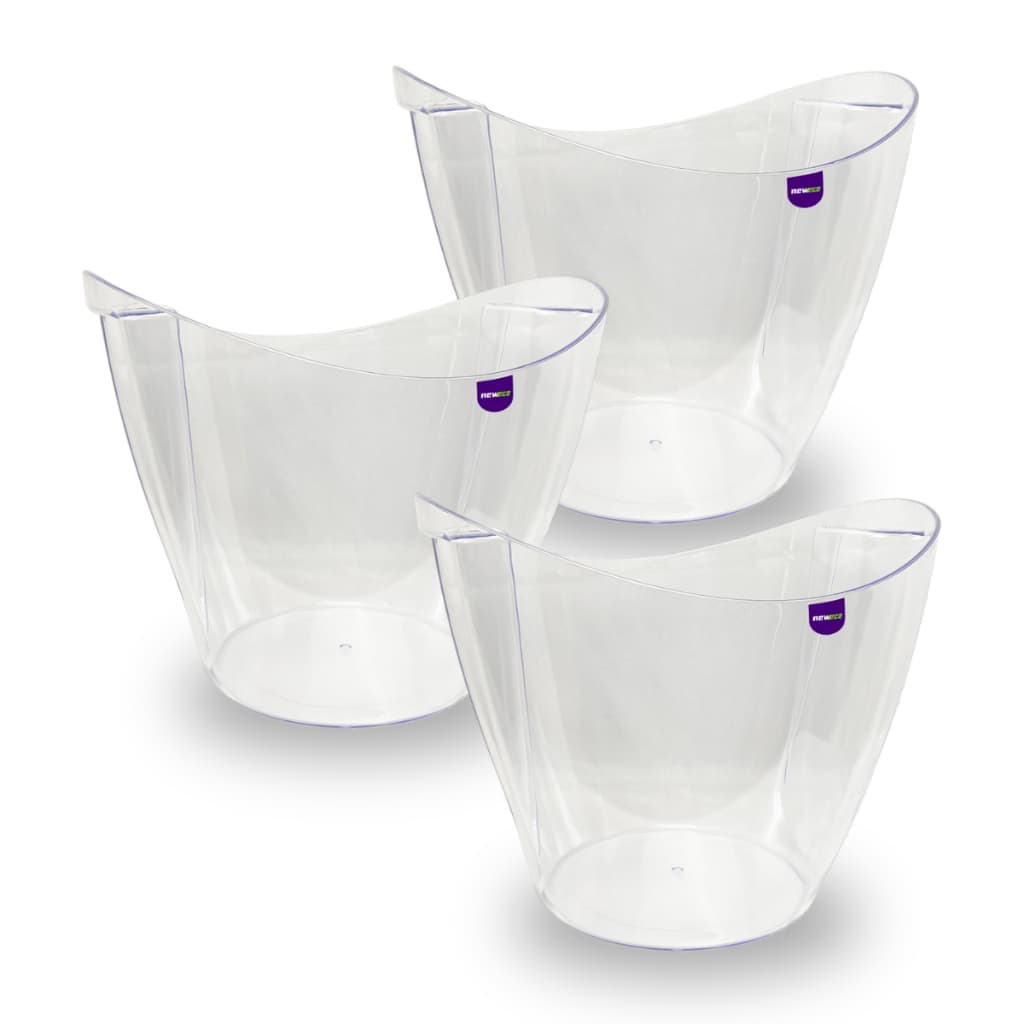 03 Baldes De Gelo Acrílico Cristal 7,5 Litros Champanheira