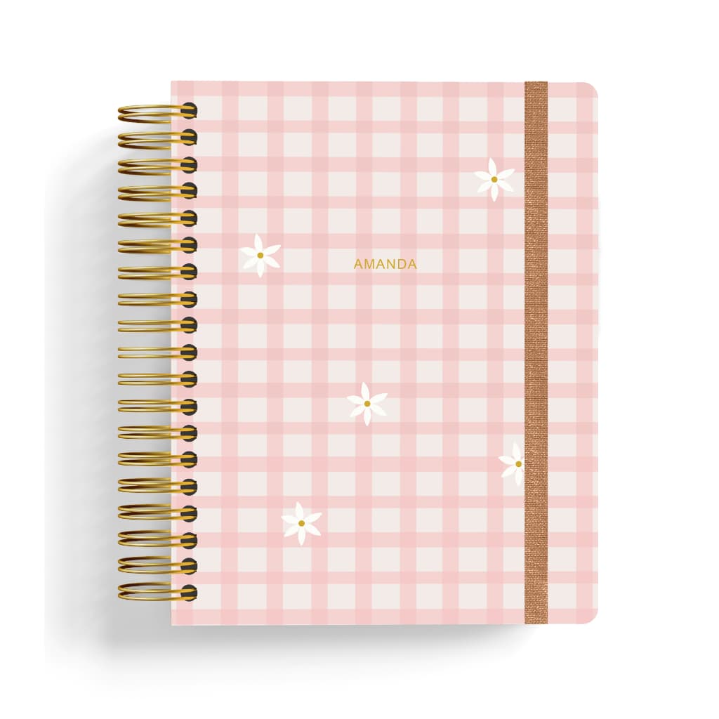 CADERNO SMART PERSONALIZADO COM SEU NOME NA CAPA EM HOTSTAMP | VICHY JARDIM | TAMANHO COLEGIAL 90 OU 135 FOLHAS