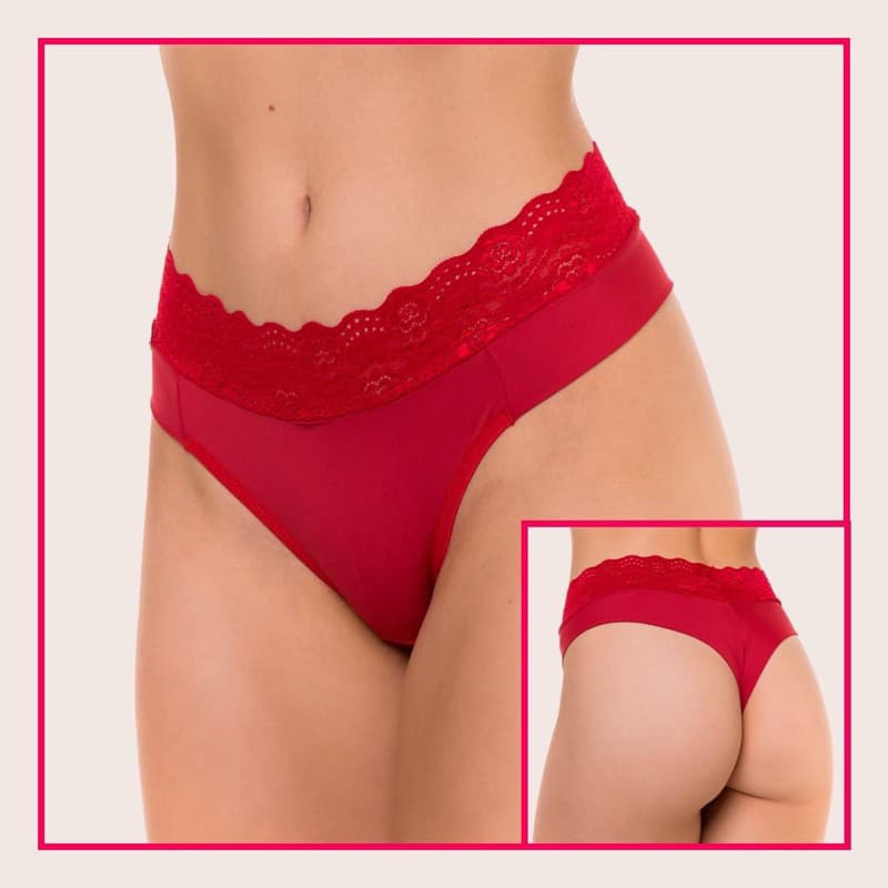 Kit 5 Calcinhas Tangas Fio Duplo Dental Renda | Tanga Vitória