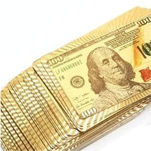 Baralho Conjunto Cartão de Jogo Dourado 24k Prova D'água Promoção