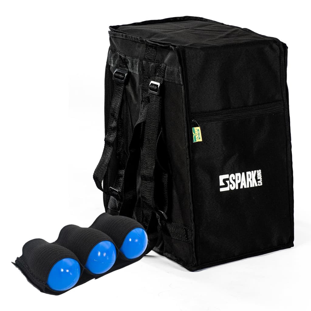 Bag Cajon + Canela Shaker Chocalho Ganza Ovinho 03 em 01 Spark Instrumentos Musicais Percussão