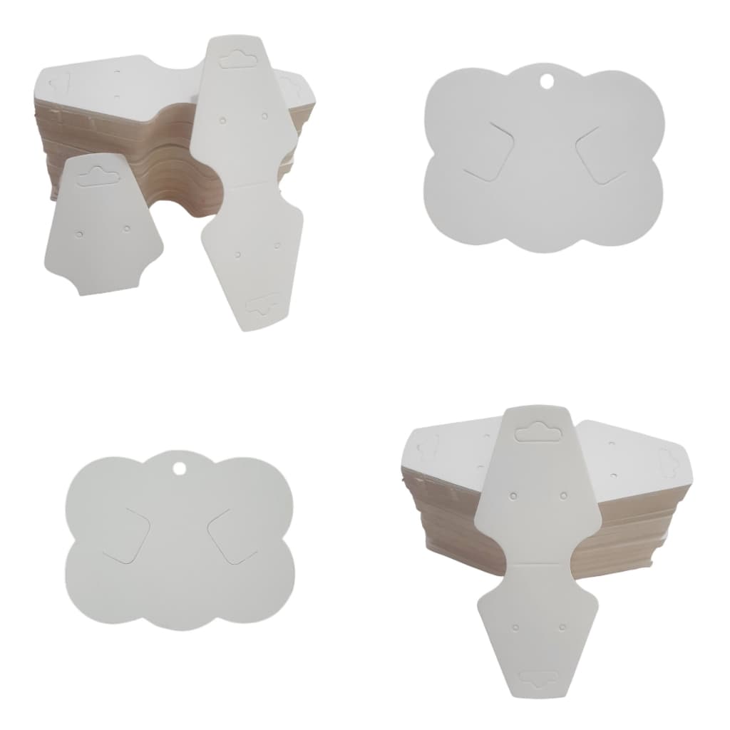 Kit 100 Tag Gravatinha Gravata Branca e 100 Nuvens Tag para Laços