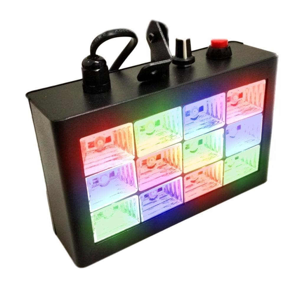 Strobo Rítmico Rgb Alto Brilho Luz Festa Dj Com 12 Leds
