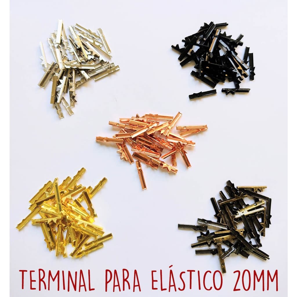 Terminal/ Ponteira para Elástico em Agendas (CORES) 20mm - 50 unidades
