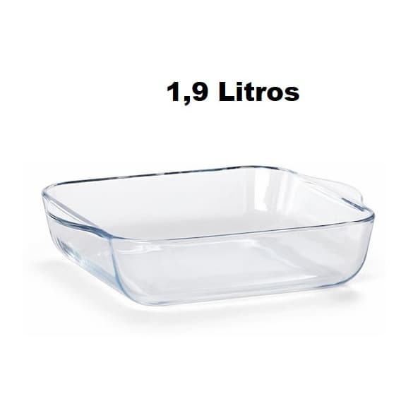 Tupperware Refracware Travessa Quadrada Vidro 1,9 litro