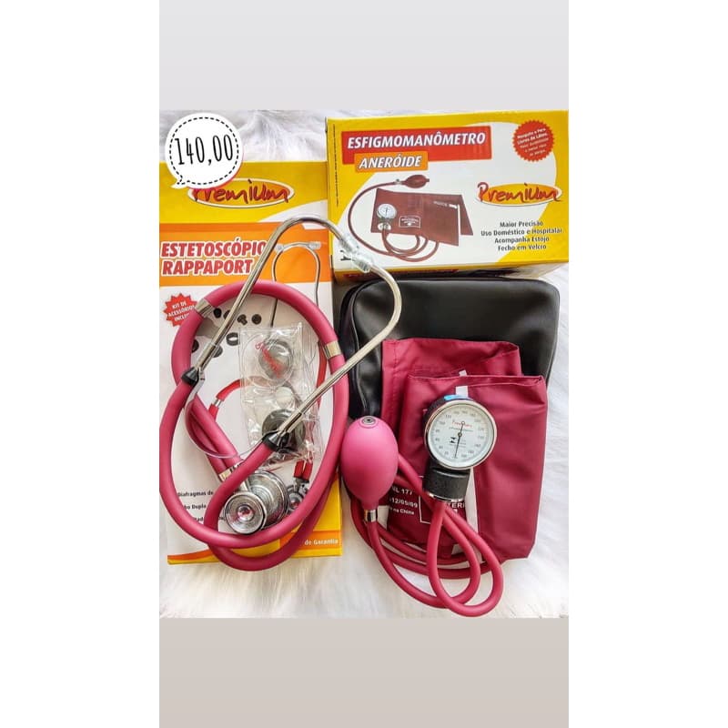 kit esfigmomanômetro e estetoscópio Premium