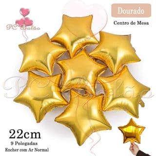Balões Metalizado Estrela 22cm