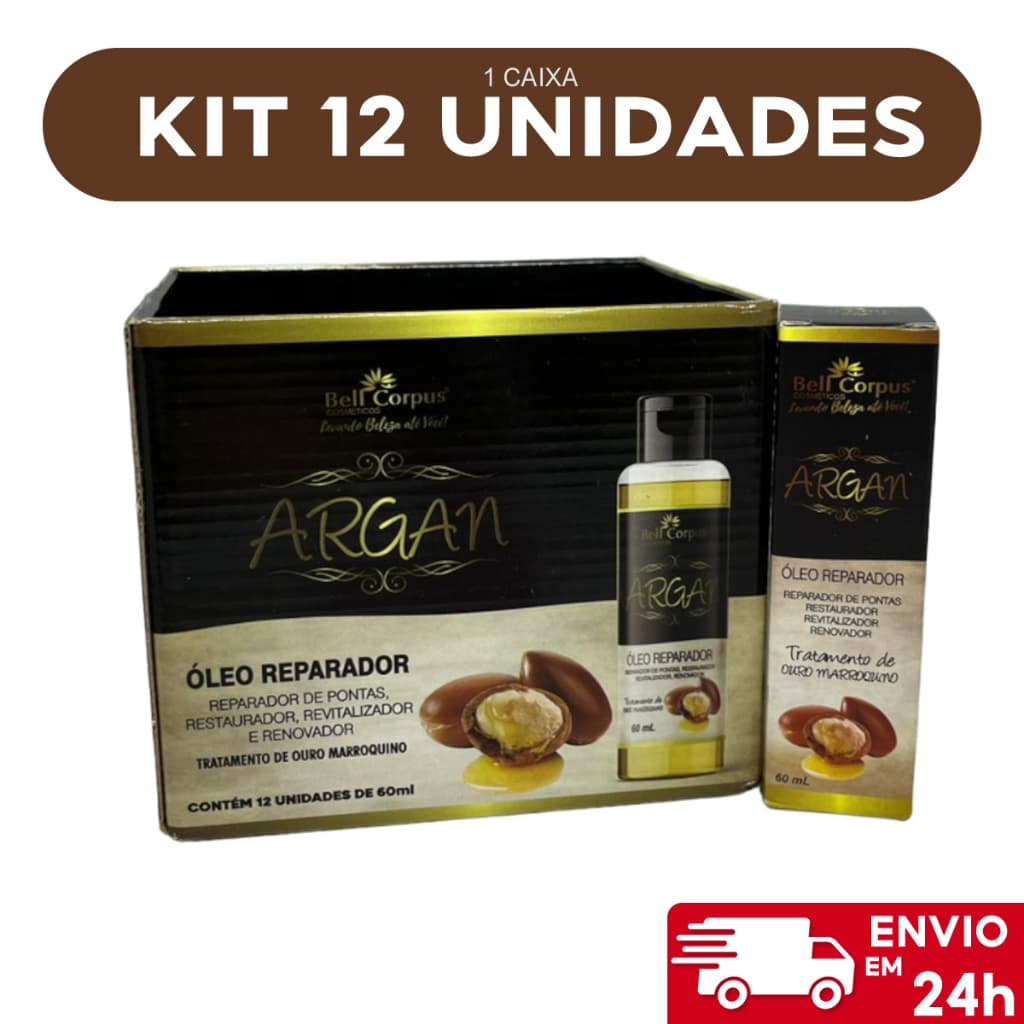 Óleo De Argan Bell Corpus C/12un - Reparador De Fios