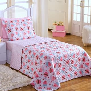 Kit Cobre Leito Solteiro 4 Peças De Menina Cupcake Promoção