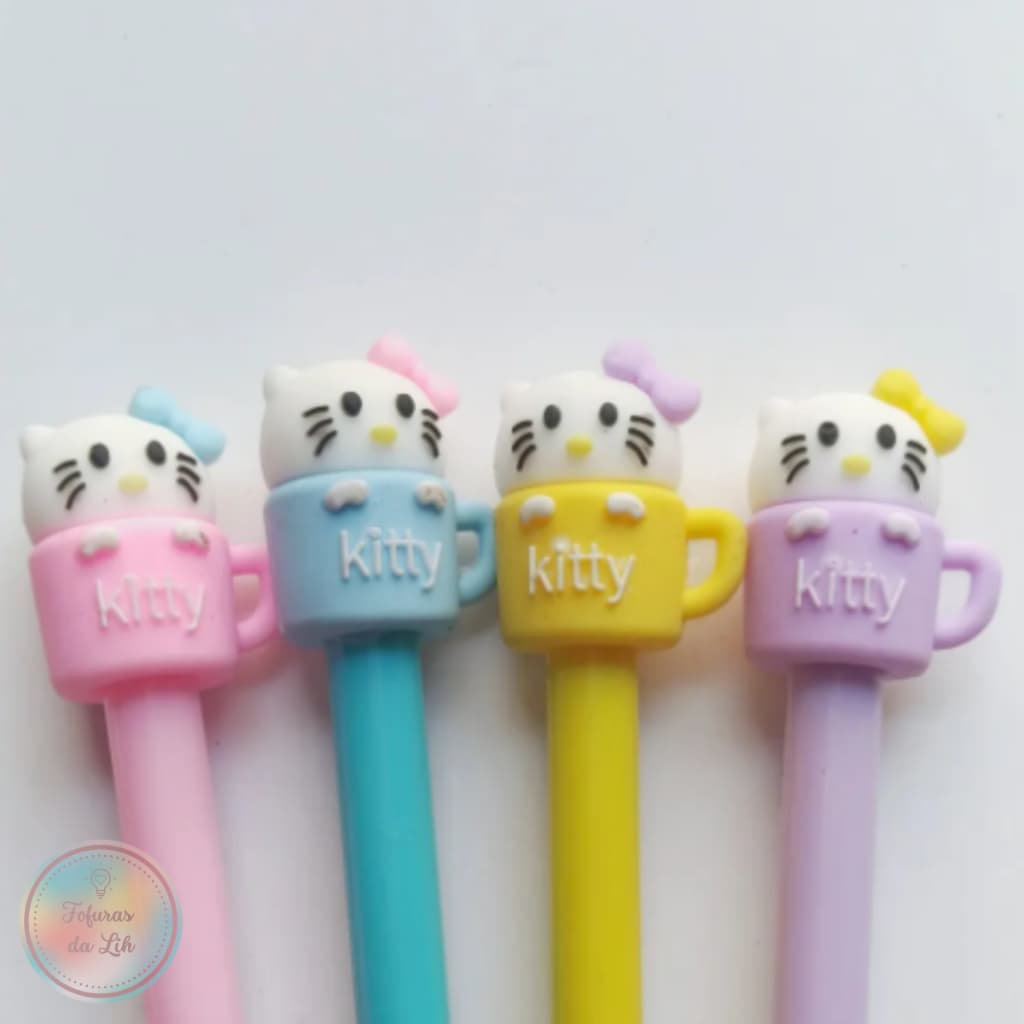 Caneta gel Hello Kitty xícara