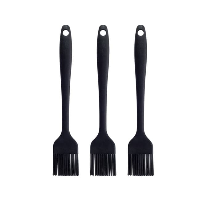 kit de 3 Mini Pincéis Culinário Em Silicone Preto 21cm - Mimo Style