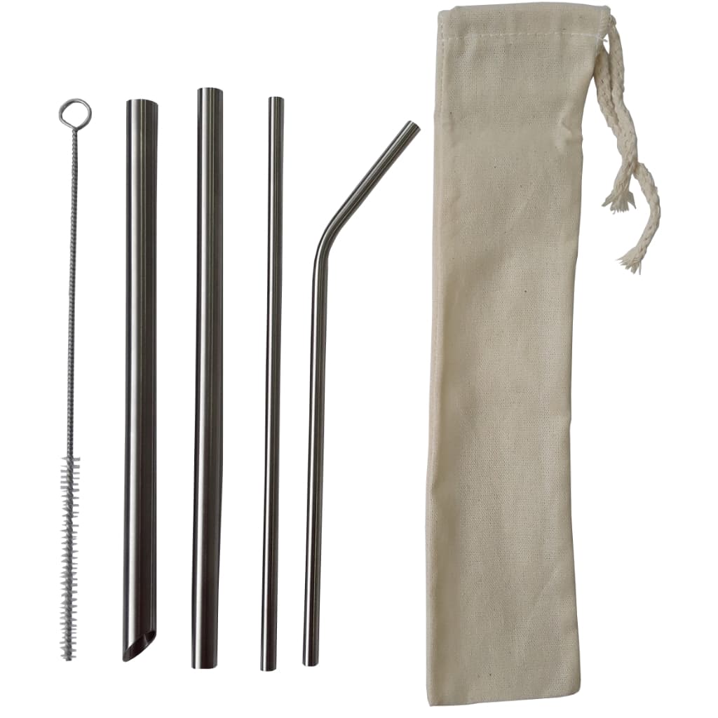 KIT 6 pçs canudos inox ecológicos com canudo  Milk shake,  Bubble tea + Escova de limpeza + bag de algodão