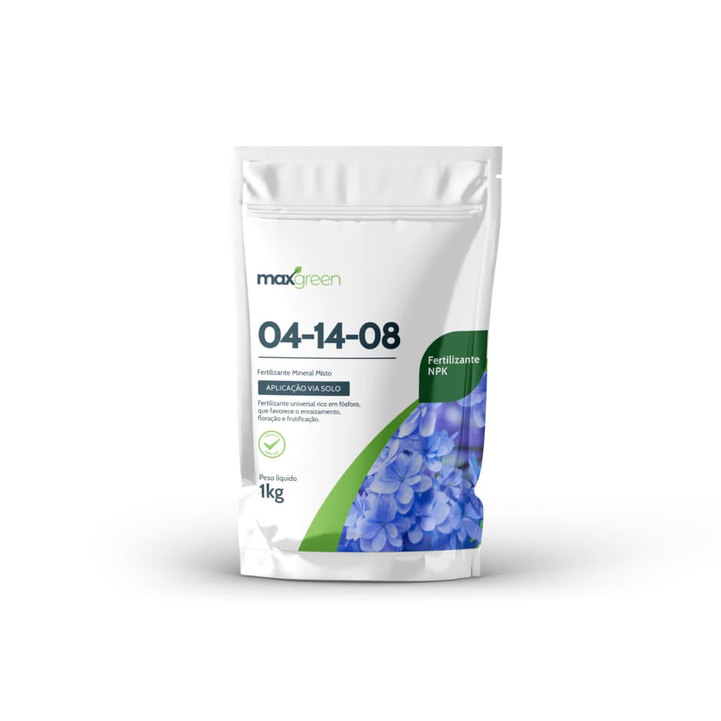 Adubo Fertilizante Forth Maxgreen NPK 04-14-08 Embalagem 1 Kg Nutrientes Plantas Raizes