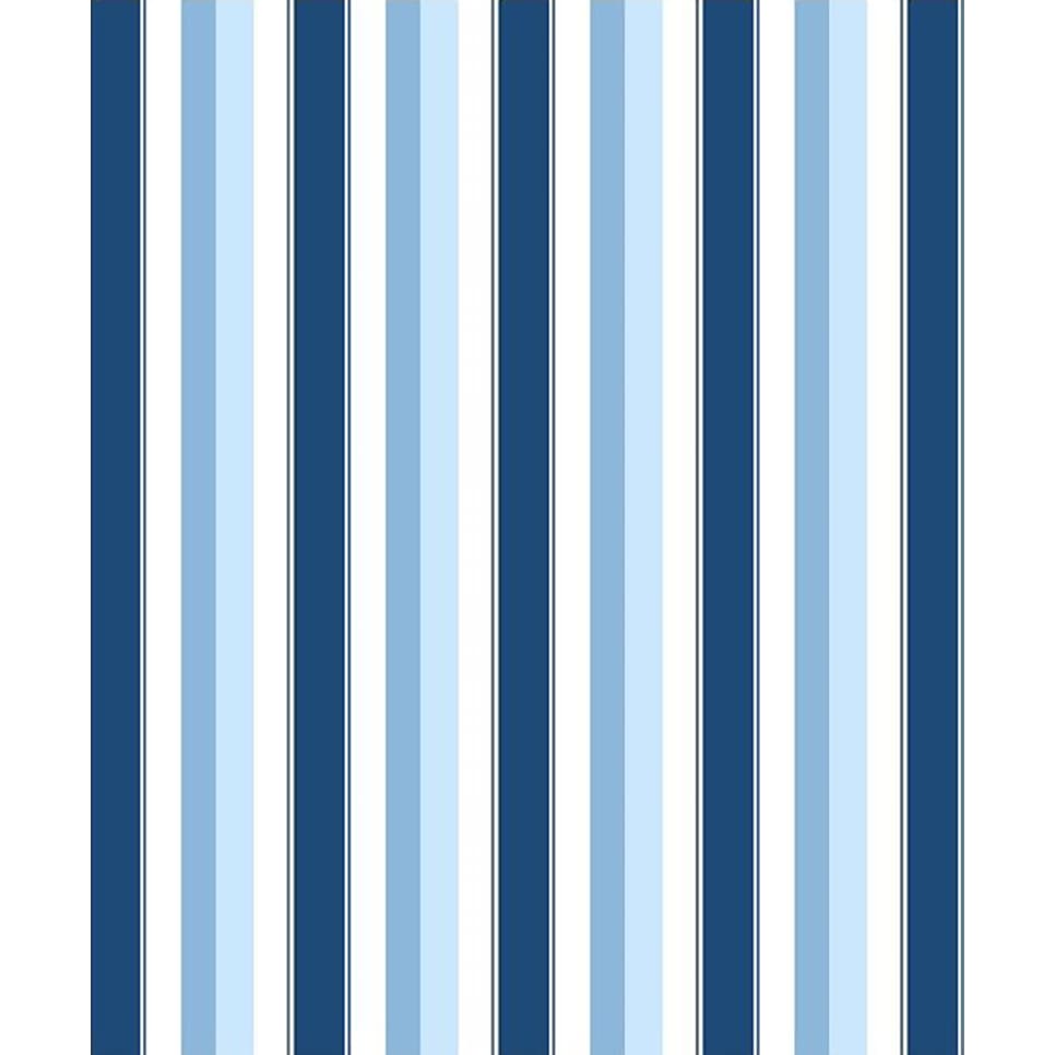 Papel de parede listrado em tons de azul, azul claro e branco Para Sala e Quarto 1,00m