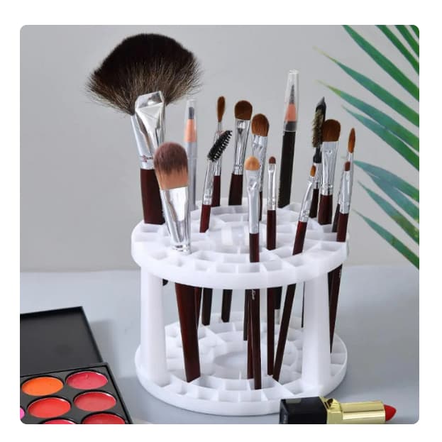 Kit 2 Suporte Organizador Pincéis Maquiagem Canetas Mesa Plástico