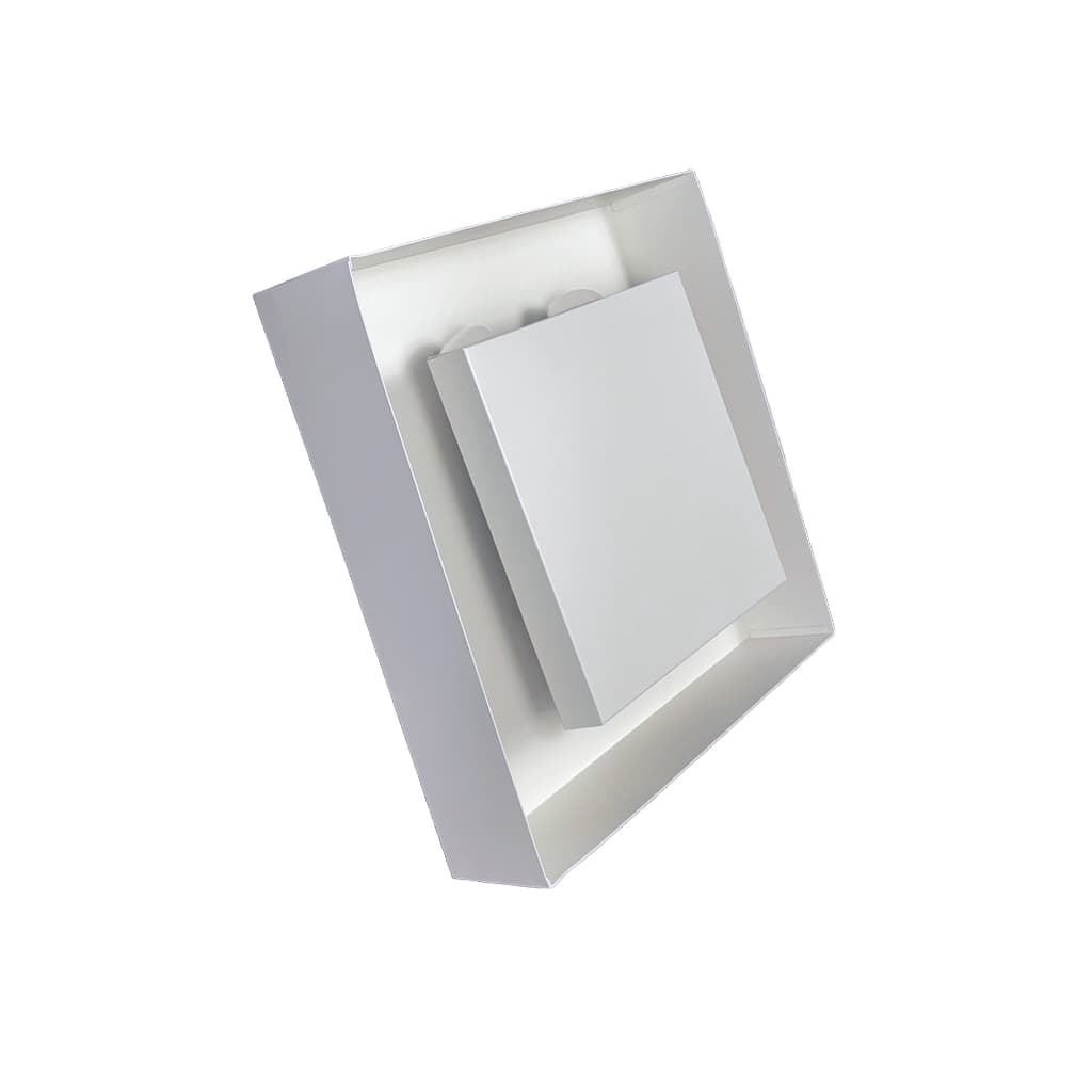 Plafon Sobrepor Luz Indireta 45x45cm 4 Lâmpadas E27 Luminária de Teto Moderna para Sala Quarto e Escritório