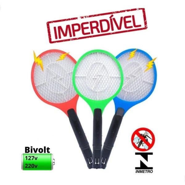 Raquete Mata Mosquito Elétrica Recarregável