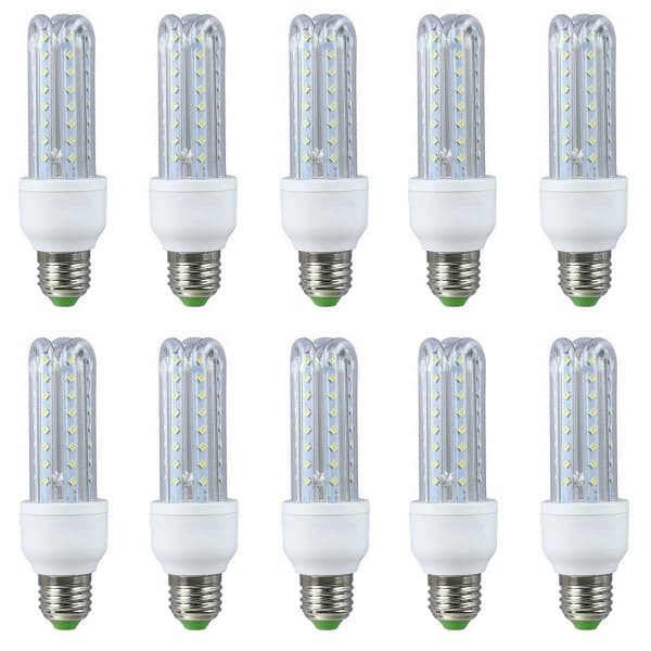 Kit 10 Lâmpada Led Milho 3u 9w Bivolt Branco Frio