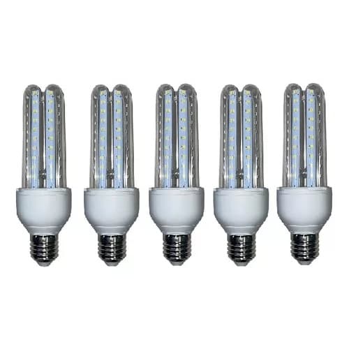 Kit 5 Lâmpada Led Milho 3u 12w Bivolt Branco Frio