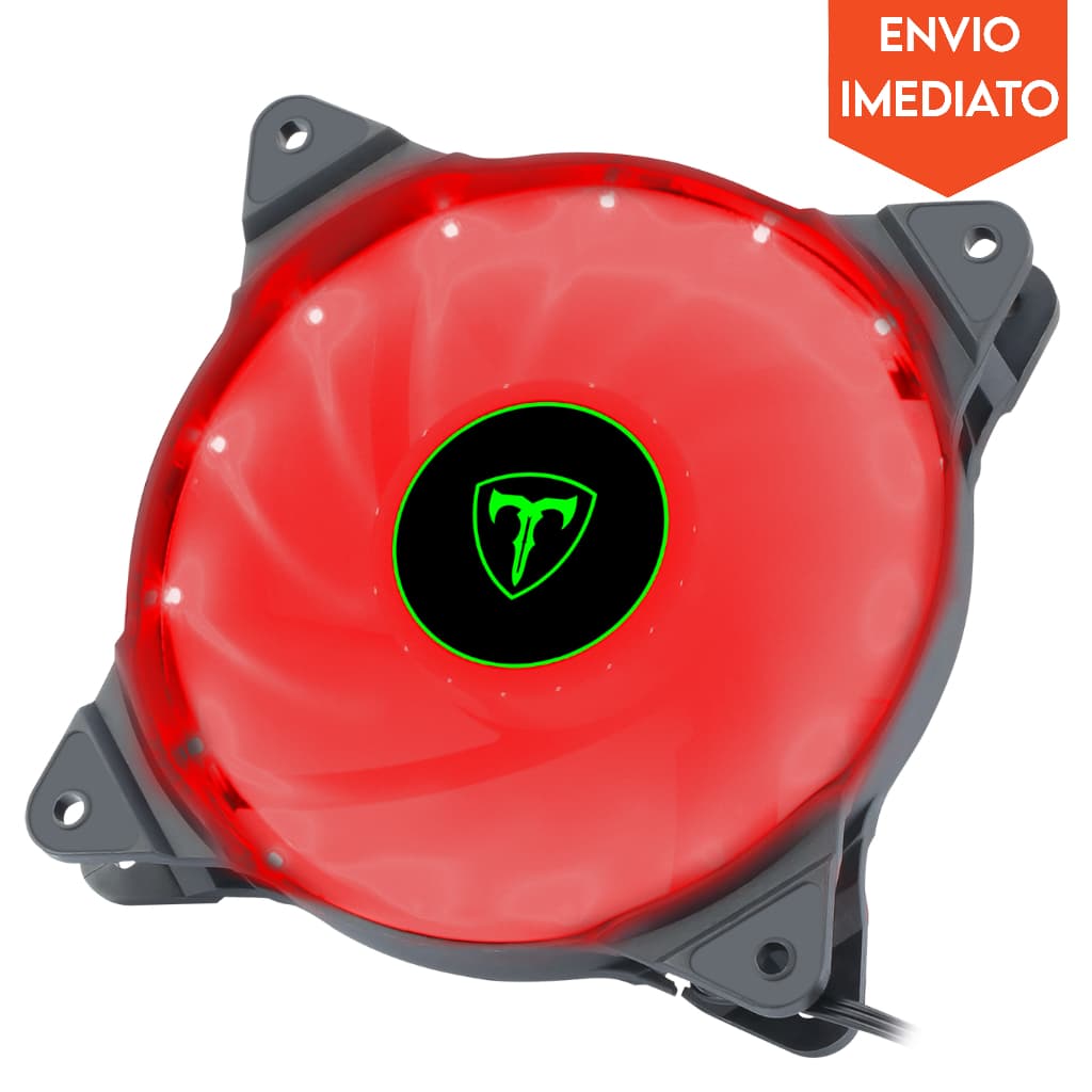 Fan Para Gabinete Led Vermelho 120mm 12x12x2,5 T-Dagger T-TGF300-R