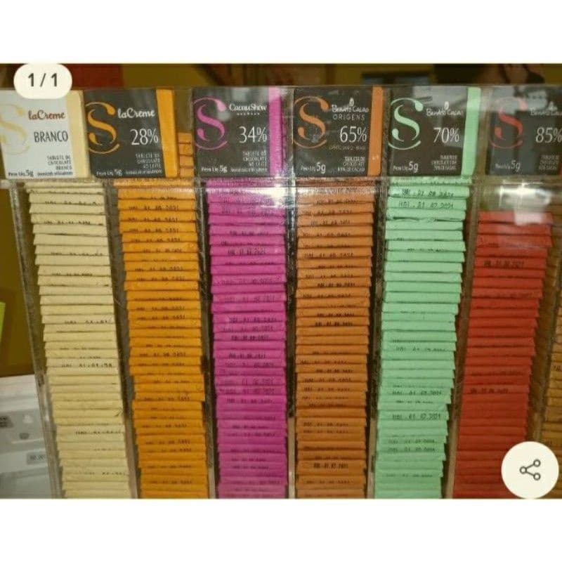 Kit Com 50 Tabletes 5g Cada Cacau Show Sabores À Escolher Conforme Variações.