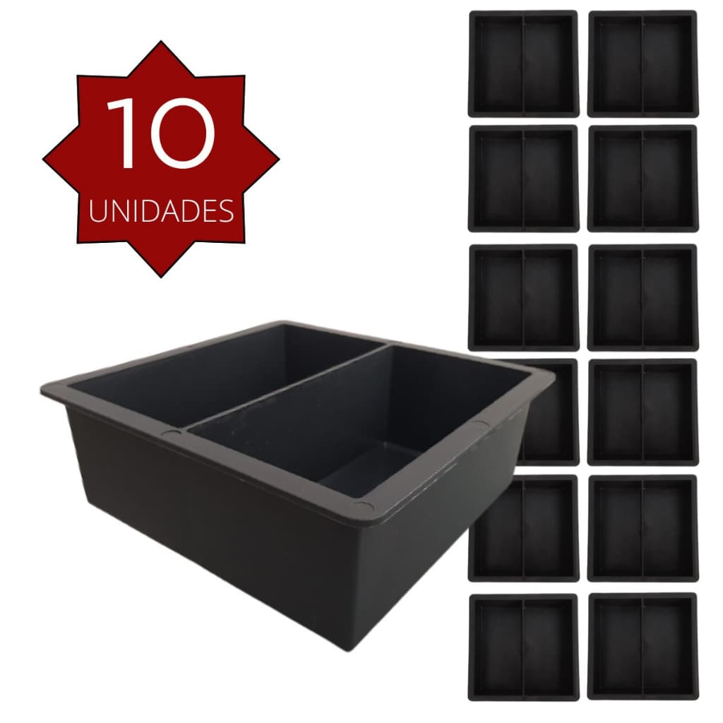 Forma Bloquete Tijolinho Paver Duplo Para Calçamento Kit 10 Formas 20x10x8