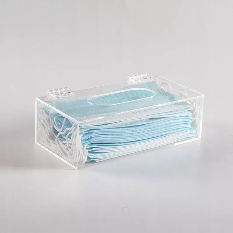 Caixa Com Tampa Porta Máscaras Luvas Toucas Descartáveis.