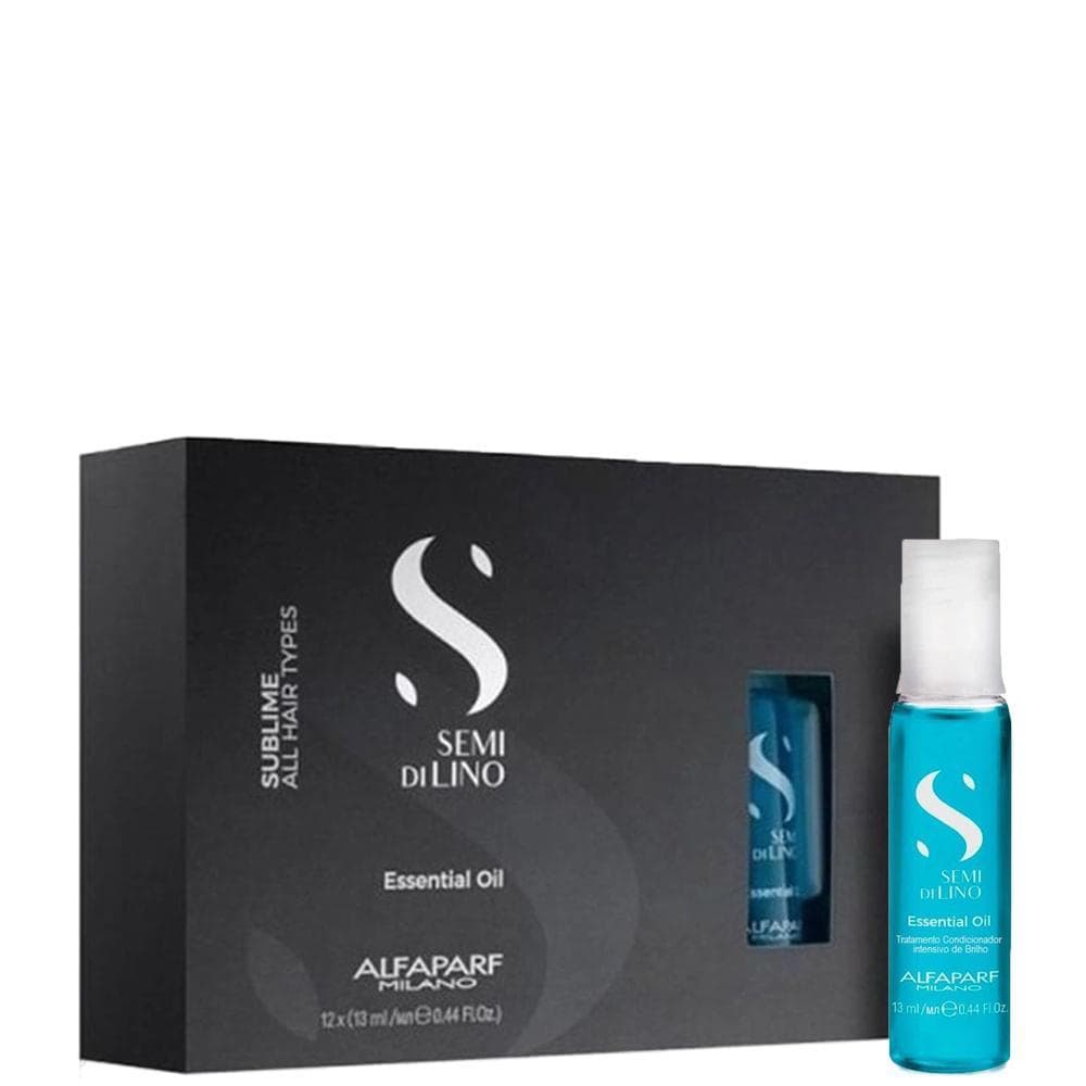 Alfaparf Semi Di Lino Essential Oil - Ampola Azul - Trat. Cond. Intens. de Brilho - 12 Un. c/ 13 ml