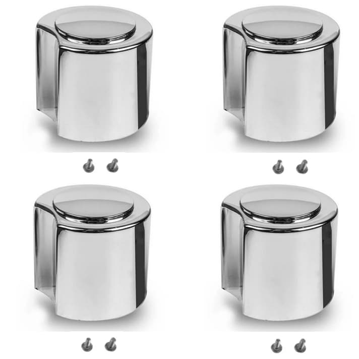 Kit 4 peças - Volante Metal Cromado Para Acabamento De Torneira Modelo Cruzeta C40 - Metal - COMPRE MAIS E PAGUE MENOS