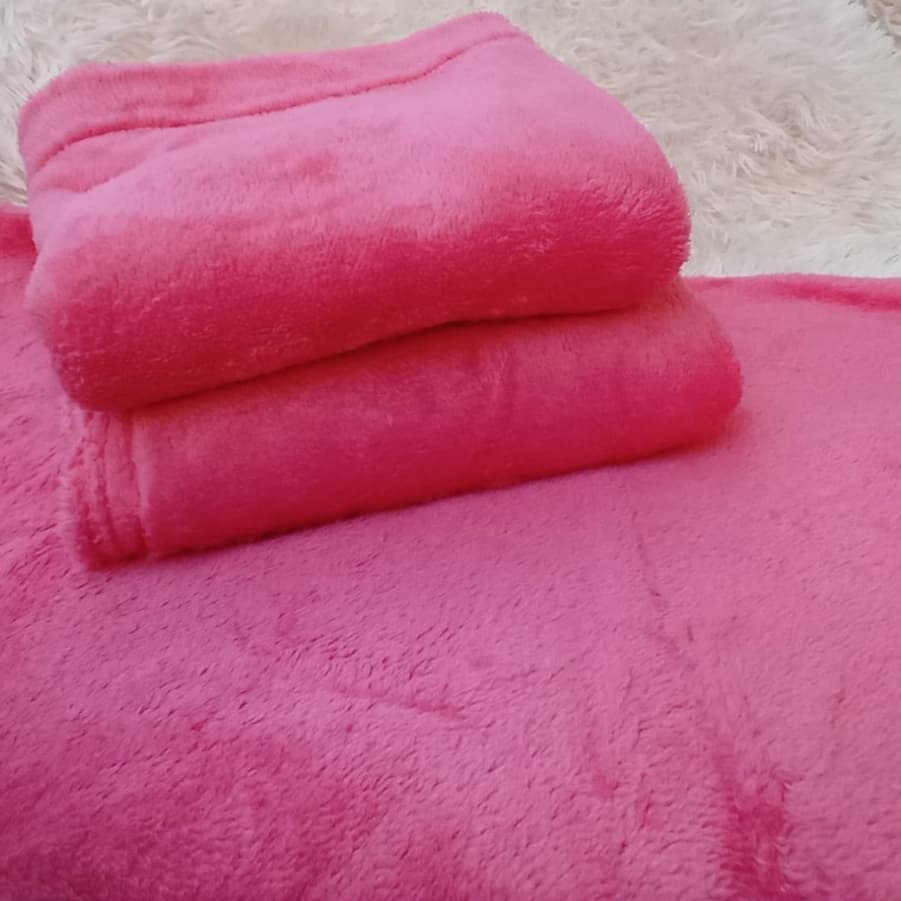 Cobertor Manta Microfibra Para Casal Cores Lisas - Rosa/Pink Cobertas Quentinhas Ótimo Preço