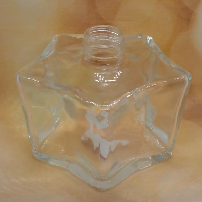 VIDRO FORMATO ESTRELA PARA AROMATIZADOR DE AMBIENTES OU SABONETEIRA LIQUIDA 250ML (2529)