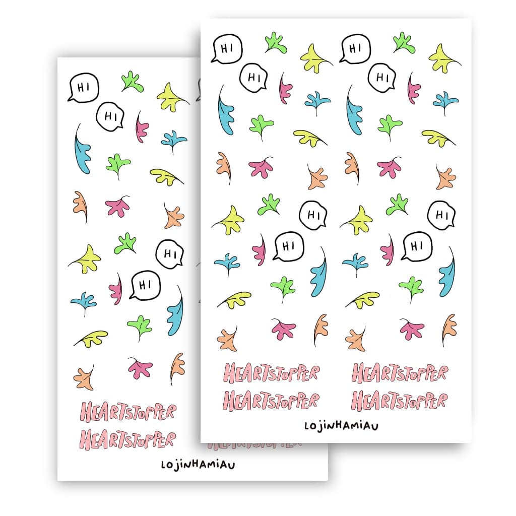 Cartela de Adesivos para Planner Heartstopper / 2 Cartelas de Adesivos Miau Heartstopper