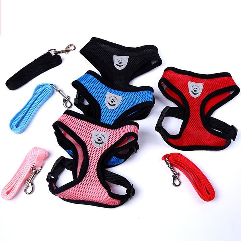 Coleira Peitoral Com Guia para Caes E Gatos Colete Regulavel Super Confortavel para Cachorro
