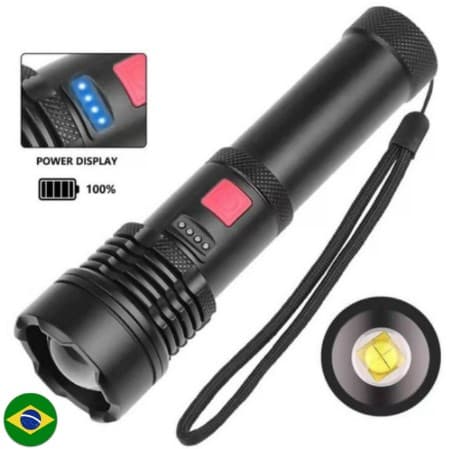 Lanterna Forte (911050-YA-BL-X77)Tática Militar Led Branco Cree T9 YT-X72