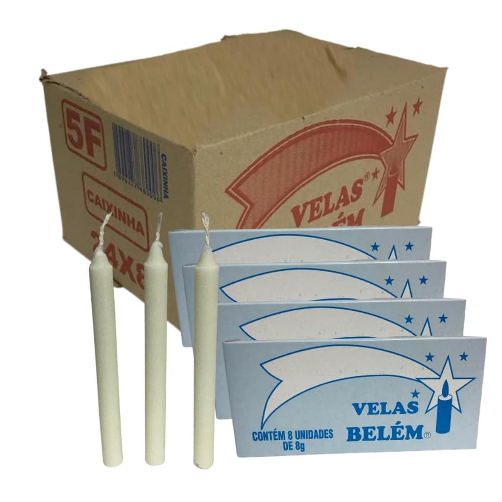 Vela Palito Parafina de 11CM com 192 Velas em Pacotes com 8 unidades