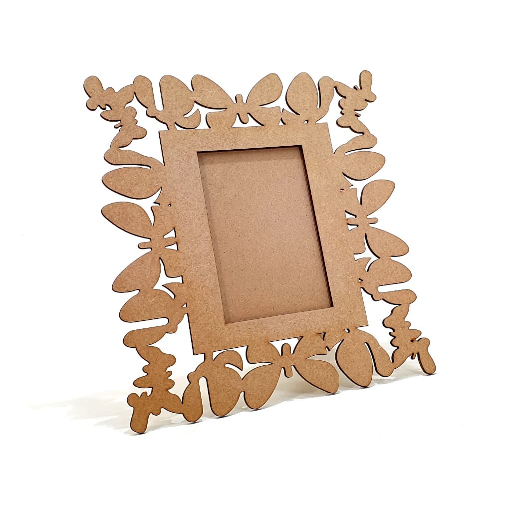 Porta-Retrato Borboleta Laser Vazado MDF – Decoração Criativa para Quarto e Presente