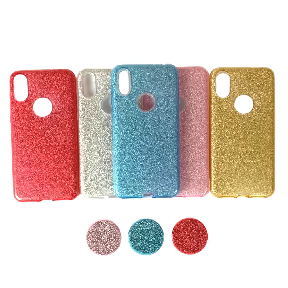 Capa Para Celular Motorola One/E6 Play/G6 Play Anti Impacto Com Glitter e Suporte Pop