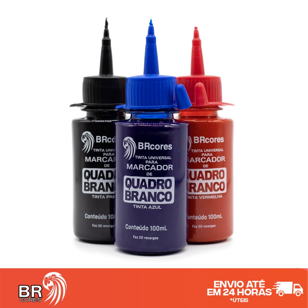 KIT 3  Tintas para Marcador de Quadro Branco - 100 mL