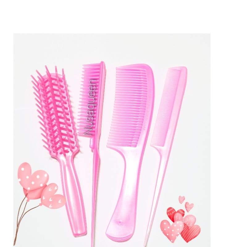 kit  Uso Diário Com 4  Peças Pente e Escova Acessórios de Beleza