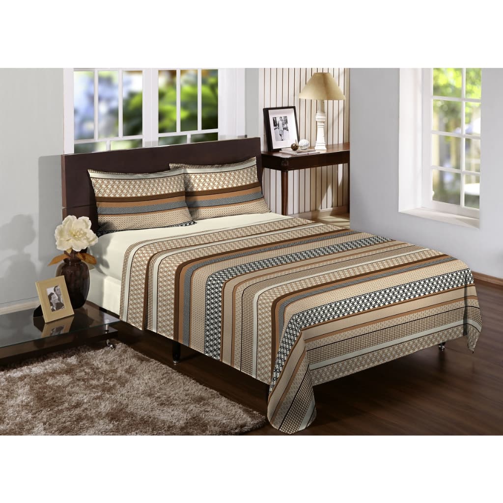 JOGO DE LENÇOL CASAL CAMA BOX  - PERCAL 200 FIOS