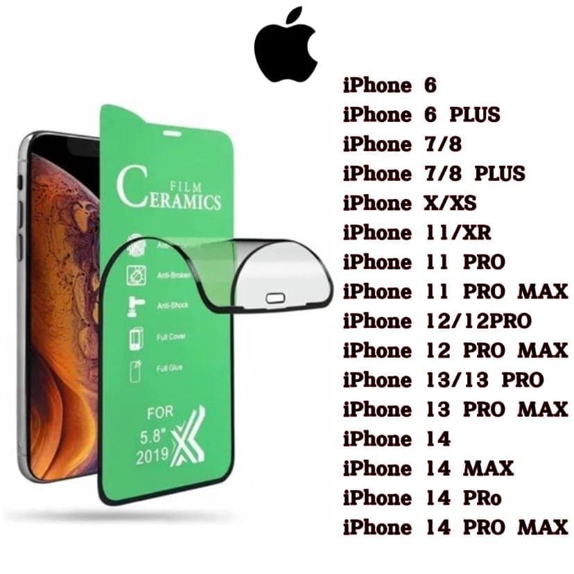 Película Cerâmica 9D 3D iPhone Gel Hidrogel Flexível 6/7/8 Plus Xs XR 11 Pro Max 12 13 Pro max 14 Plus 14 Pro max