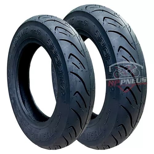 Par Pneus Sport R 3.50-10 + 90/90-12 Technic S/C - INMETRO e ISO - Scooter