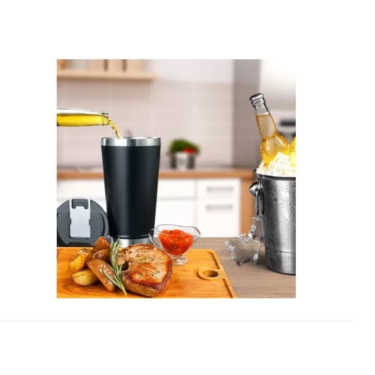Copo termico 473ml com tampa e abridor copo térmico inox