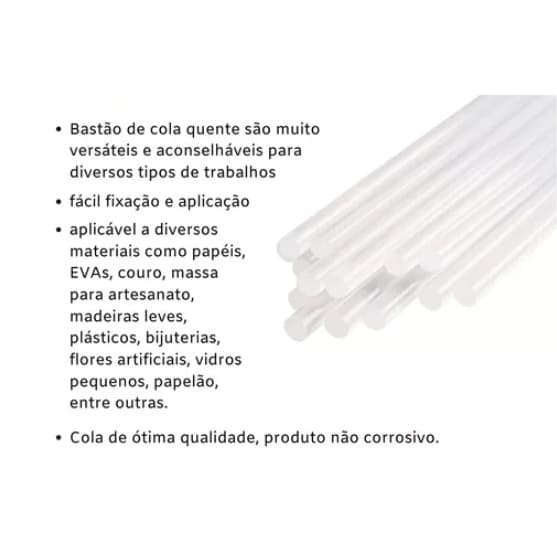 10/20/30 unidades ou 1kg (87 a 88 unidades ) Bastão De Cola Quente Fino BRANCO  Transparente ou amarela