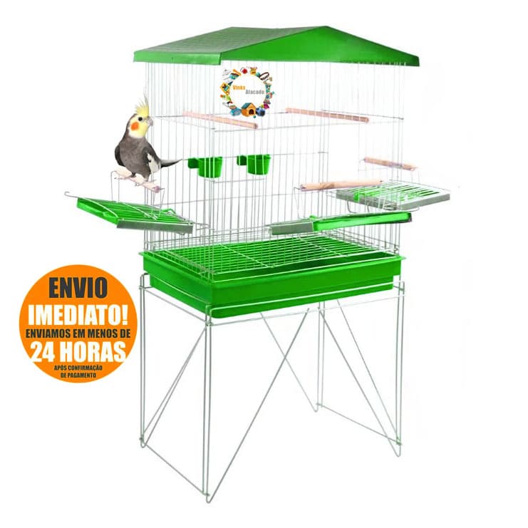 Viveiro Grande TRIPLEX DESMONTAVEL Poleiro Para Calopsita Aves Mansas Bandeja Funda