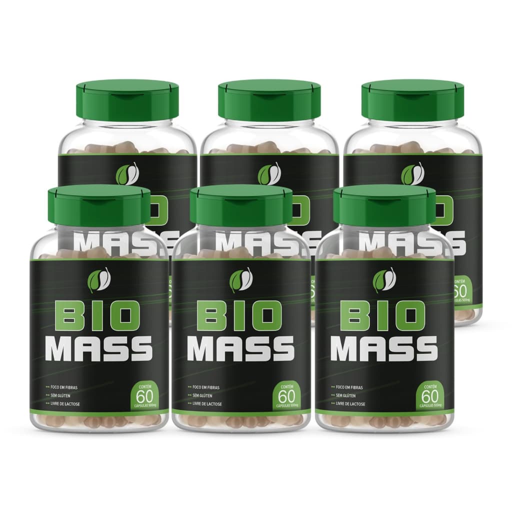 Bio Mass - 360 Cápsulas Nutricionais - Pack de 6 Potes - Alta Qualidade