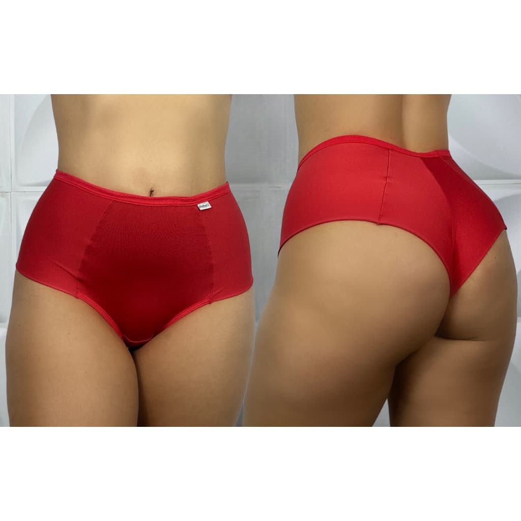 Kit 2 ou 4 Calcinhas Fio Duplo Pala Dupla Conforto Cintura Alta Tanga Calcinha Cós Alto Pós Parto