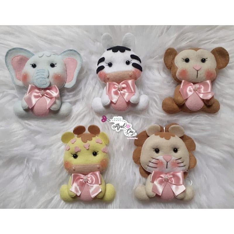 Bichinhos decorativos Feltro Safari Menina 15cm