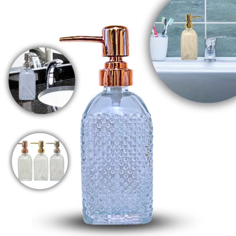 Saboneteira Porta Sabonete Líquido Dispenser Vidro Luxo 450ml Banheiro Lavabo Pia